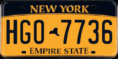 NY license plate HGO7736