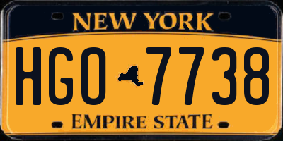 NY license plate HGO7738