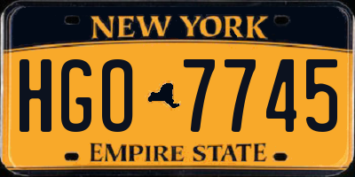 NY license plate HGO7745