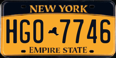 NY license plate HGO7746