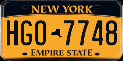 NY license plate HGO7748