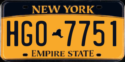 NY license plate HGO7751