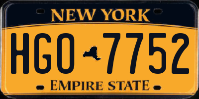 NY license plate HGO7752