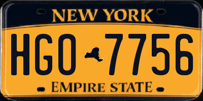 NY license plate HGO7756