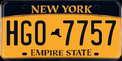 NY license plate HGO7757