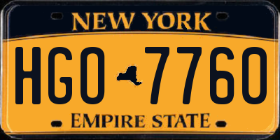 NY license plate HGO7760