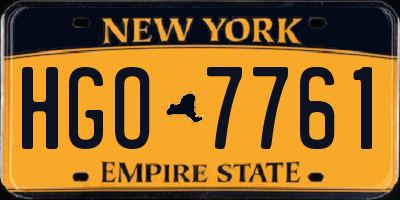 NY license plate HGO7761