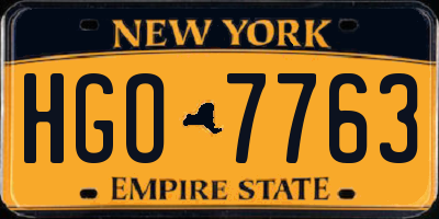 NY license plate HGO7763