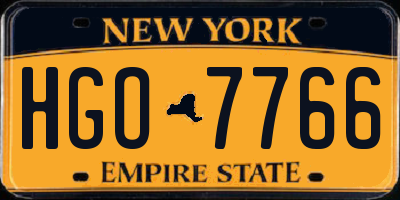 NY license plate HGO7766