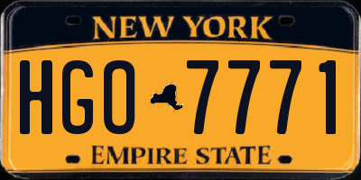 NY license plate HGO7771