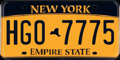 NY license plate HGO7775