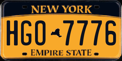 NY license plate HGO7776