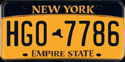 NY license plate HGO7786