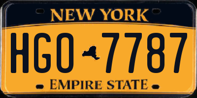 NY license plate HGO7787