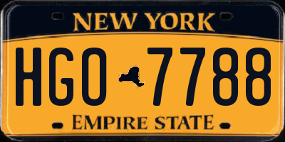 NY license plate HGO7788