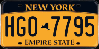 NY license plate HGO7795