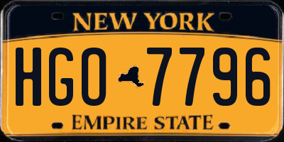 NY license plate HGO7796