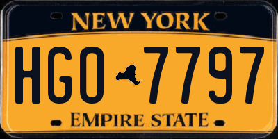 NY license plate HGO7797