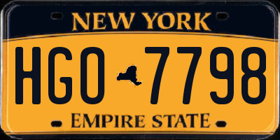 NY license plate HGO7798