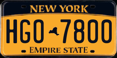 NY license plate HGO7800