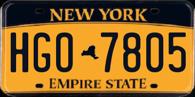 NY license plate HGO7805