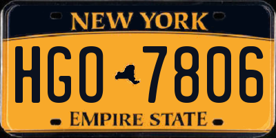 NY license plate HGO7806