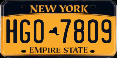 NY license plate HGO7809