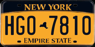 NY license plate HGO7810