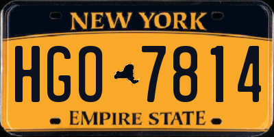 NY license plate HGO7814