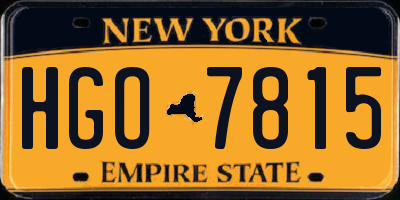 NY license plate HGO7815