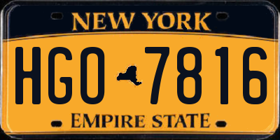 NY license plate HGO7816