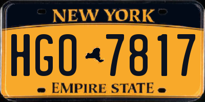 NY license plate HGO7817