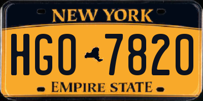 NY license plate HGO7820