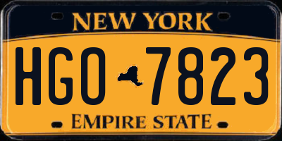 NY license plate HGO7823