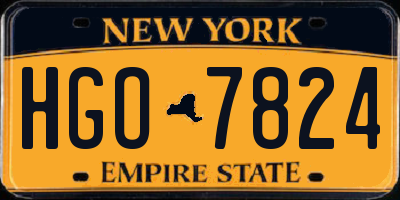 NY license plate HGO7824