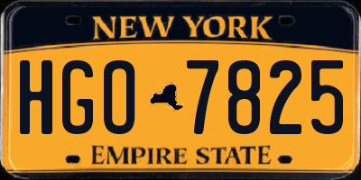 NY license plate HGO7825
