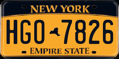NY license plate HGO7826