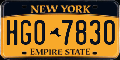 NY license plate HGO7830