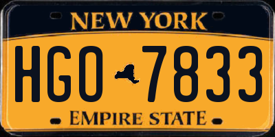 NY license plate HGO7833