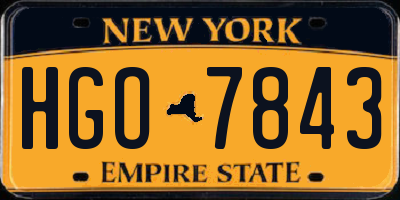 NY license plate HGO7843