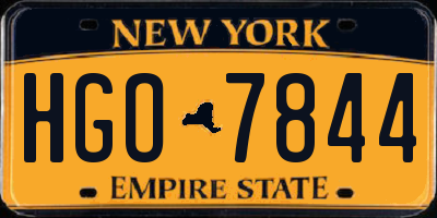 NY license plate HGO7844