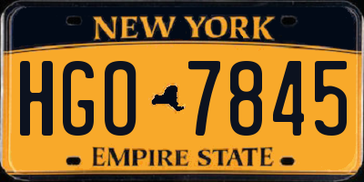 NY license plate HGO7845