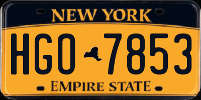 NY license plate HGO7853