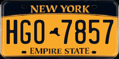 NY license plate HGO7857