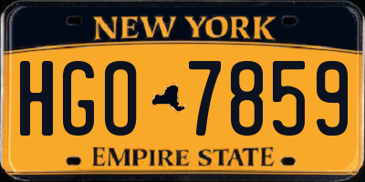NY license plate HGO7859