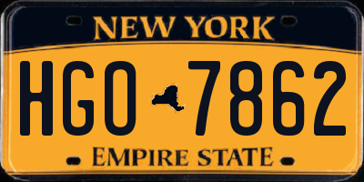 NY license plate HGO7862