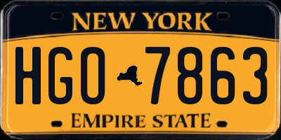 NY license plate HGO7863