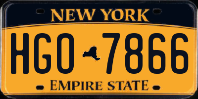 NY license plate HGO7866