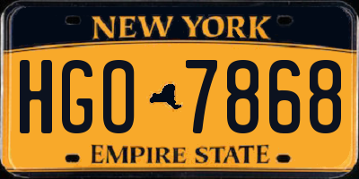 NY license plate HGO7868