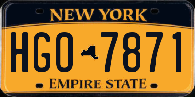 NY license plate HGO7871